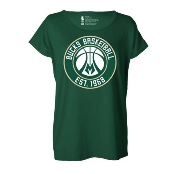 NWT - Women's NBA Milwaukee Bucks Dolman Short Sleeve T-Shirt - Picture 1 of 5
